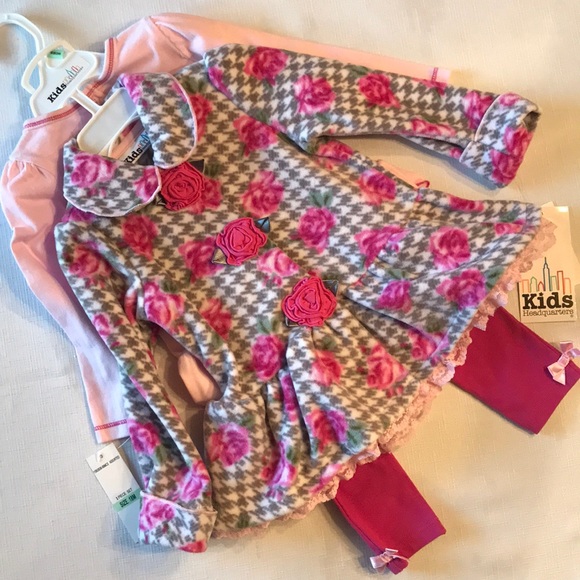 SOLD XP MERCARI NEW 3pc set fleece coat tunic legg - Picture 1 of 4